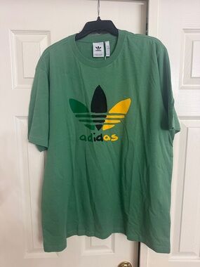 adidas Men's Green Trefoil Logo T-Shirt Size M